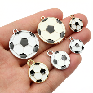 20 piezas de dijes de fútbol esmaltados, colgantes deportivos para collares, pulseras, pendientes, accesorios para la fabricación de joyas DIY - Product Image 3