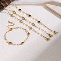 Bracelet en Zircon Plaqué Or Élégant et Tendance avec Breloques Colorées Scintillantes – Magnifique Bijou de Mode TGSL6067