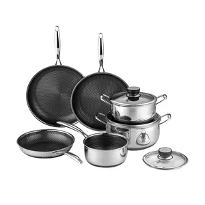 Kitchenware Wholesale Cookware Sets Cooking Pot Set Non-stick Cookware Free Shipping Honeycomb Set