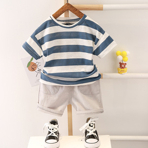Nouvel ensemble de vêtements pour enfants, ensemble de vêtements pour enfants en coton, t-shirt et short, ensemble 2 pièces pour garçons - Product Image 1