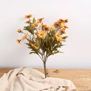 Magnifiques fleurs artificielles en soie à 9 têtes, couleur automne, pour la décoration de Noël, de la remise des diplômes et de la Saint-Valentin - Product Image 6