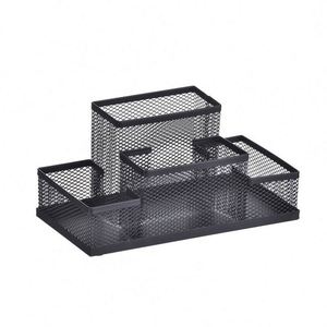 Wholesale 4 Compartments Stationery Office Desk Organizer Pen Holder <b>Storage</b>-Box <b>Mesh</b> <b>Storage</b> <b>Baskets</b> - Product Image 1
