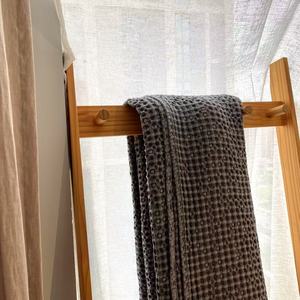 100% cotton hữu cơ Waffle đan chăn 47x47 inch Màu xám đậm thân thiện với môi in mô hình cho bộ đồ giường trang trí - Product Image 6