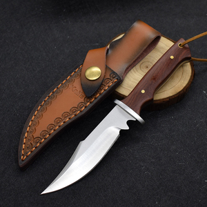 Cuchillo de caza de hoja fija de acero 5Cr13, cuchillo de supervivencia para exteriores, <span class=keywords><strong>bushcraft</strong></span>, camping, cuchillo de senderismo afilado con funda de cuero. - Product Image 5