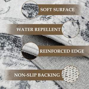 Modern Area <b>Rugs</b> Vintage Bluish <b>Grey</b> Floral Non Slip Non Shedding Soft Rectangular carpet for Living Room Custom in Stock - Product Image 6