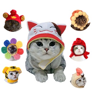 Sıcak satış sevimli ayı Pet kedi şapka giyinmek Pet şapkalar sevimli köpek oyuncak kostüm ayçiçeği Pet şapkalar peruk kedi cadılar bayramı şapka - Product Image 6