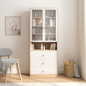 <span class=keywords><strong>Cube</strong></span> en bois massif blanc, grand mur moderne, étagère modulaire pour école maternelle, séparateur d'organisateur, en bois massif, avec verre - Product Image 3