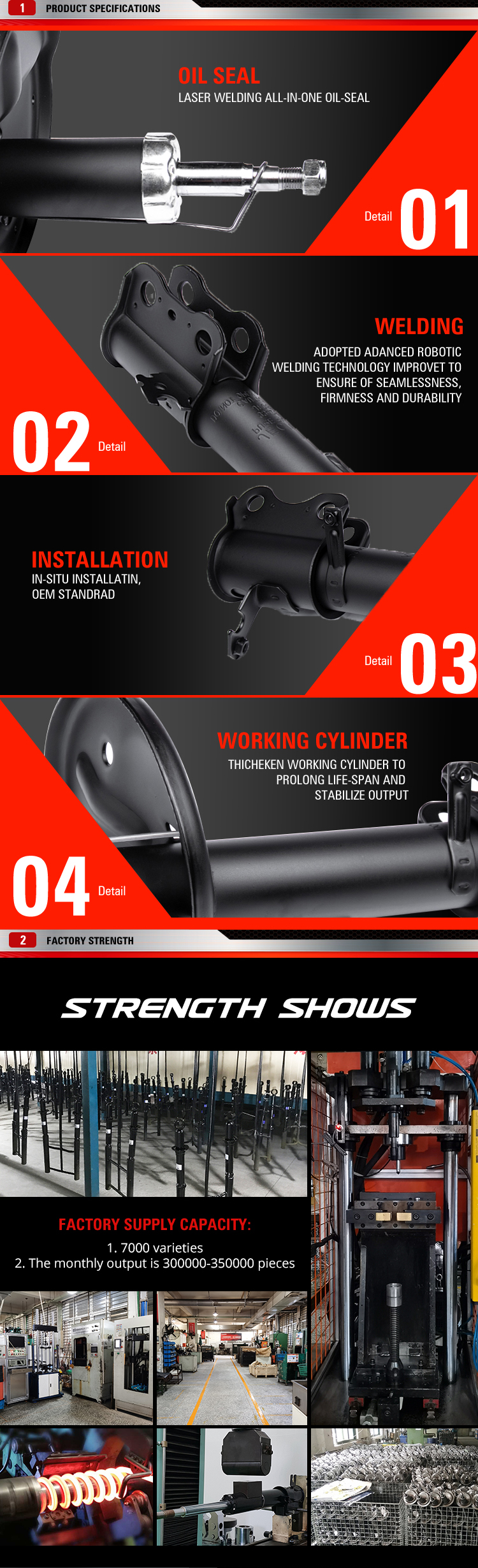 スール KINGSTEEL Shock Absorbers for Toyota Corolla SPRINTER