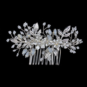 RE3498 Peigne à cheveux de mariée fleur or rose Barrette à cheveux Bijoux de cheveux de mariage Coiffe de demoiselle d'honneur - Product Image 2