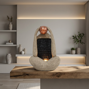 Fuente <span class=keywords><strong>de</strong></span> Escritorio Moderna y Lujosa <span class=keywords><strong>de</strong></span> PVC con Energía Solar, Cascada Decorativa para Sala <span class=keywords><strong>de</strong></span> Estar, Jardín, Espacio Exterior, Feng Shui, <span class=keywords><strong>Navidad</strong></span>, 14x14x21cm - Product Image 1