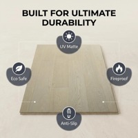Parquet stratifié imperméable 12 mm en chêne blanc de qualité A/B/C/D avec âme en bouleau russe, large planche, finition UV moderne