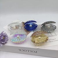 Accessoires de bijouterie en coquillages de cristal de luxe, coquillages de mer à la mode avec perles, décoration de table, artisanat en cristal pour cadeau de la Saint-Valentin