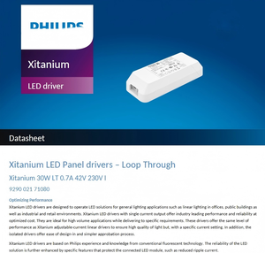 Xitanium 30W LT 0.7A 42V/230V AC-DC, alimentations LED à courant constant haute efficacité, boîtier plastique, garantie 5 ans, LED - Product Image 2
