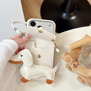 小狗钱包卡座挂绳手机外壳适用于iPhone 17 Pro Max商务时尚设计女性iPhone外壳适用于16 15 14 Plus - Product Image 3