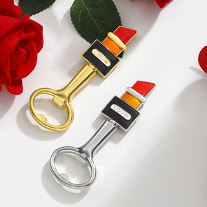 Lipstick <b>Bottle</b> Opener Gold And Silver Reusable Valentine'S Day <b>Beer</b> <b>Bottle</b> Opener <b>Small</b> Rectangle Shape - Product Image 1