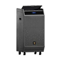 Haut-parleur karaoké sur chariot Pioneer 12 pouces 300W avec contrôle par application, micro sans fil UHF, système audio de scène extérieur, vente en gros OEM, CE FCC RoHS