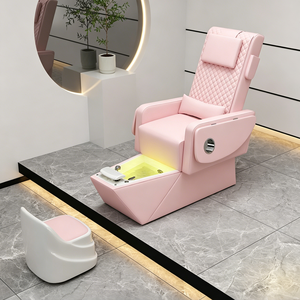 Fauteuil de pédicure électrique de luxe 3-en-1 avec massage mécanique 3D, lit de cils inclinable et prise de courant intégrée - Product Image 5