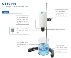 OS10-pro-Max 200-2500rpm 10L kỹ thuật số OLED overhead Stirrer cho phòng thí nghiệm sử dụng nhà máy giá rẻ thiết bị phòng thí nghiệm với OEM hỗ trợ - Product Image 4