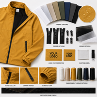 Veste coupe-vent personnalisée de qualité supérieure pour hommes, légère, entièrement zippée, pour l'extérieur, avec logo personnalisé, marque privée, fabricant OEM ODM, vente en gros