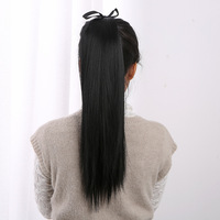 Extensions de cheveux synthétiques lisses, queue de cheval pour femmes, longues queues de cheval, extension de queue de cheval