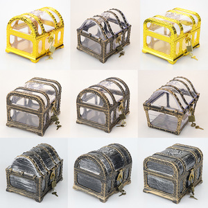 Cofre del Tesoro para Niños, Cofre del Tesoro Caribeño, Cofre Pirata, Cofre Antiguo de Plástico - Product Image 1