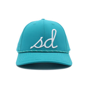 Casquette Turquoise Premium Personnalisée à 6 Panneaux avec Broderie 3D en Relief, Trous Découpés au Laser et Maille Corde pour la Plage, les Activités de Plein Air et le Cyclisme - Product Image 6
