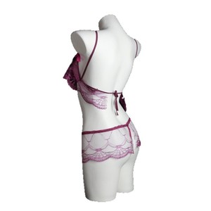 Ensemble de lingerie sexy pour femmes, soutien-gorge et culotte en dentelle transparente, deux pièces, en fibre de polyester et en mousseline, style mignon pour filles - Product Image 4