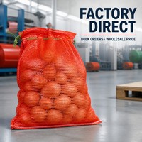 PP Mesh tas met trekkoord, voor uien, aardappelen, groenten, geventileerd, voor brandhout, op maat gemaakte kleur, groothandel