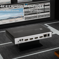 Codificador de Video IP de 4 Canales H.265 4K para Transmisión en Vivo IP, Codificador para Transmisión en Vivo, Señalización Digital