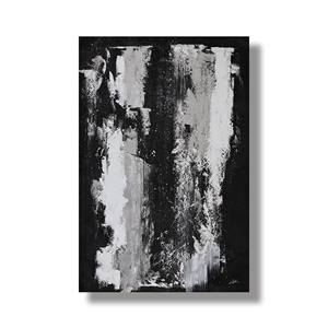 <span class=keywords><strong>Pittura</strong></span> a olio astratta su tela dipinta a mano Extra grande arte moderna acrilico bianco nero e <span class=keywords><strong>grigio</strong></span> - Product Image 3