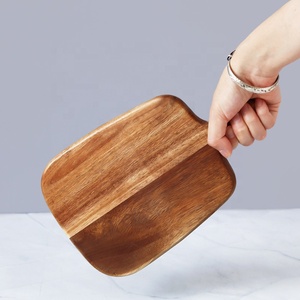 Planche de service de pain au fromage en bois d'acacia vierge planche à découper en bois avec poignée - Product Image 6