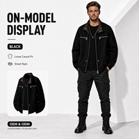 Veste en cuir pour homme avec logo personnalisé, en daim, en peau de cheval, longue, décontractée, fermeture éclair, veste en cuir d'hiver pour homme
