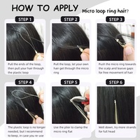 Extensions de cheveux humains en micro-tresses, qualité stable, pointes épaisses, micro-liens, cheveux vierges bruts, double tirage