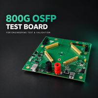 Carte de test OSFP 800G 8x100 Gbit/s avec support RF pour diagramme oculaire, mesure du BER, DDM et alignement de voie de transceiver optique en laboratoire