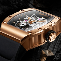 Montre mécanique automatique pour homme Bonest Gatti B5 BeFine, verre saphir, étanche 30M, bracelet en caoutchouc, réserve de marche de 42H, BG9905