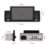 Stock UE Autoradio 5 pouces Podofo 1 Din CarPlay Android Auto Lecteur MP5 FM USB Charge rapide Unité centrale