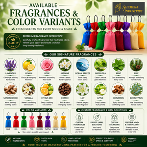 Fabricant de désodorisants pour voiture en sachet de camphre personnalisé, OEM, marque privée, parfum pour véhicule avec emballage en boîte imprimée - Product Image 5