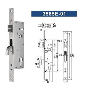 Corpo <span class=keywords><strong>Serratura</strong></span> a Mortasa in Lega di Zinco 8535 di Alta Qualità con Frontale in Acciaio Inossidabile per Porte Scorrevoli in Alluminio - Vendita all'Ingrosso - Product Image 2