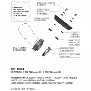 KAWASAKI NINJA 400 2022-2023-20356 scudo termico per impianto di scarico moto - Product Image 1