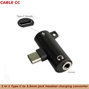 2 en <span class=keywords><strong>1</strong></span> tipo C giratorio 3,5mm Jack convertidor de carga de auriculares USB tipo-C Adaptador de audio hembra, adecuado para Xiaomi Huawei - Product Image 2
