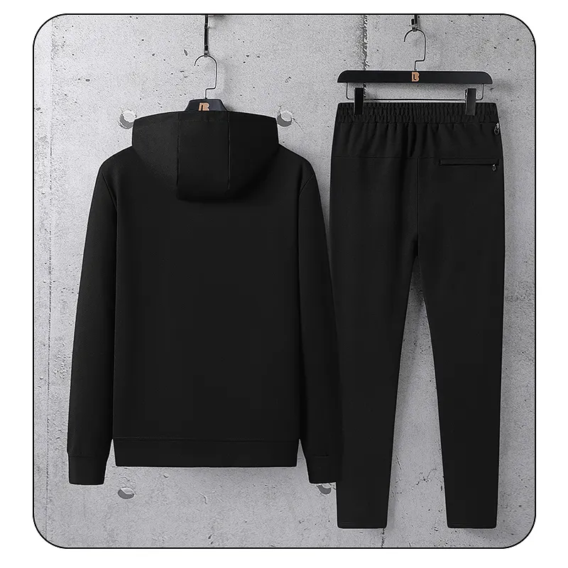 Ensemble 2 pièces de Jogging et pantalons pour hommes, veste personnalisable adaptée pour le Jogging, survêtement avec cordon de serrage, sweat à capuche polaire avec fermeture éclair