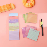 Venta al por mayor de notas adhesivas inspiradoras de papelería con líneas, blocs de notas autoadhesivos, blocs de notas adhesivas de agradecimiento para regalo escolar