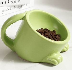 Großhandel kreative Keramik Haustiersc halen benutzer definierte Logo <span class=keywords><strong>Pet</strong></span> Bowl Hund Katzenfutter Wasser Feeder - Product Image 3