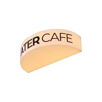 Letrero Luminoso LED Acrílico Semicurvo, Letrero Iluminado de Arco Redondo para Puerta, Letrero Luminoso para Cafetería, Boutique, OEM