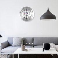 Diseño moderno para decoración del hogar, caja de aluminio, reloj de pared de Metal con forma de reloj