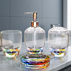 Ensemble d'accessoires de salle de bain écologiques classiques en acrylique imperméable et faciles à nettoyer, 4 pièces - Product Image 2