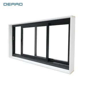 블랙 컬러 주거용 상업용 창 이중 유리 알루미늄 프로파일 이중 유리 디자인 슬라이딩 창