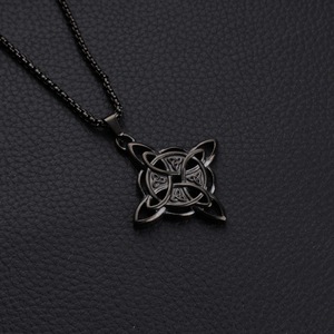 CAIOOCHE Collane con Ciondolo a Nodo di Strega in Acciaio Inossidabile Vintage, Nuovi Arrivi, <span class=keywords><strong>Gioielli</strong></span> Geometrici Hip-hop alla Moda per Uomo - Product Image 2