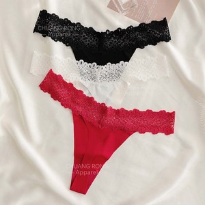 Nhà Máy Ý Thấp Eo Thong Sexy Thong Quần Phụ Nữ Trưởng Thành Ren Màu Đỏ Thong Quần Lót G Chuỗi - Product Image 3