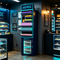 Vitrine modulaire 3-en-1 pour cigarettes avec éclairage LED et stockage réfrigéré, assemblage rapide, pour magasin de tabac
